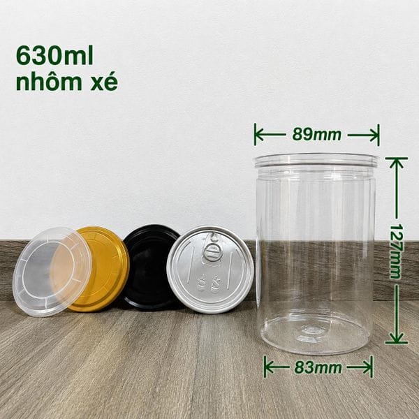 Hũ Nhựa Nắp Nhôm Xé — miệng D89