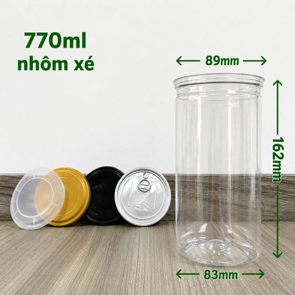 Hũ Nhựa Nắp Nhôm Xé — miệng D89