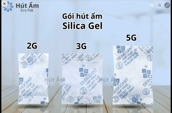 Gói hút ẩm Silica Gel - Vỏ PE 3Gram