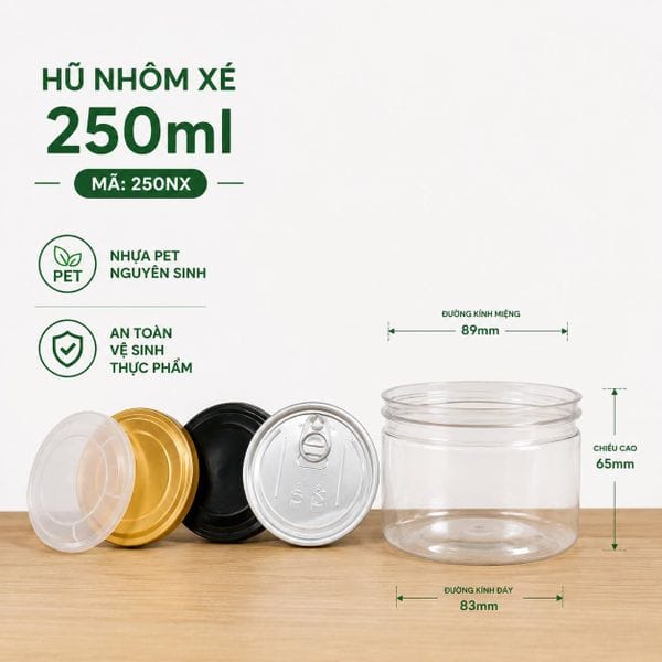 Hũ Nhựa Nắp Nhựa — miệng D68