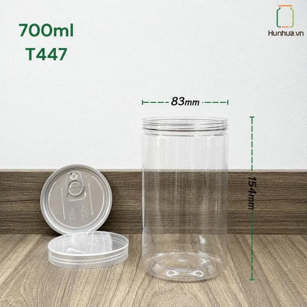 Hũ Nhựa Nắp Nhôm Xé Vặn — miệng D85