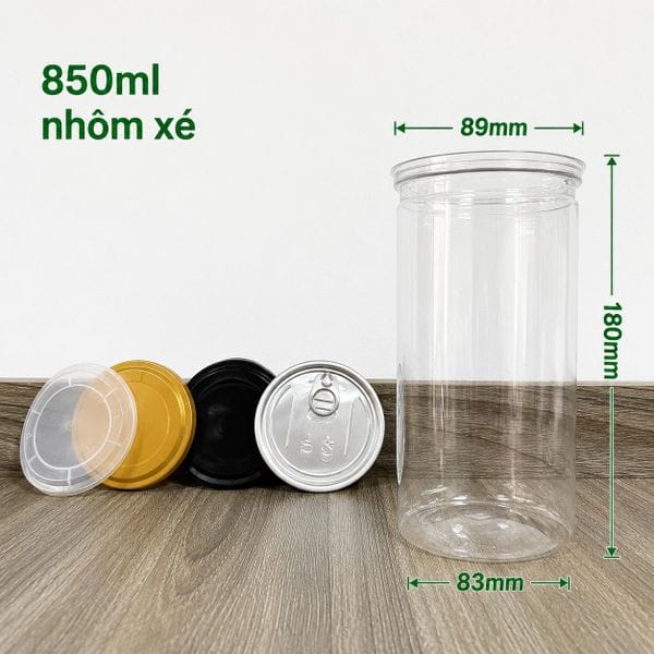 Hũ Nhựa Nắp Nhôm Xé — miệng D89