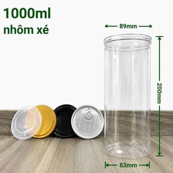 Hũ Nhựa Nắp Nhôm Xé — miệng D89